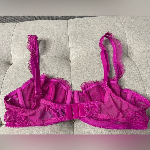 Journelle Isabel Lace Underwire Balconette Bra - NEW - 34B - Magenta - Picture 3 of 7